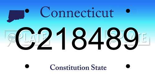 C218489 Connecticut License Plate