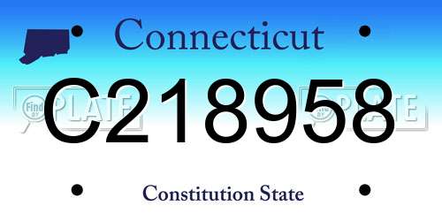 C218958 Connecticut License Plate