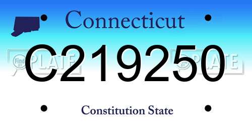 C219250 Connecticut License Plate