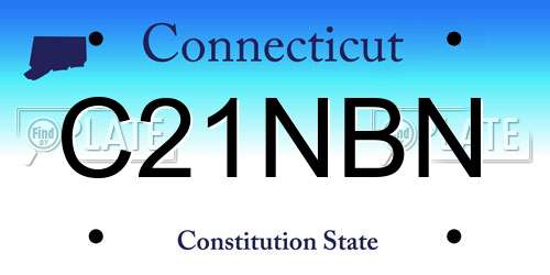 C21NBN Connecticut License Plate