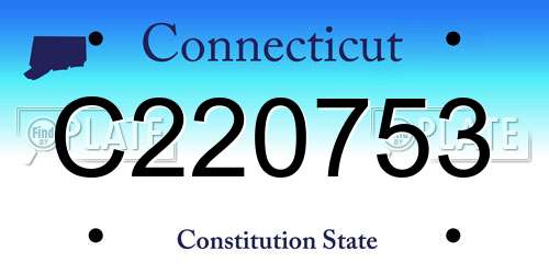 C220753 Connecticut License Plate