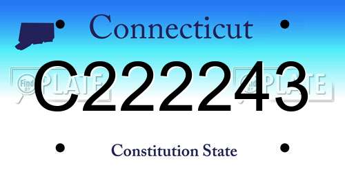 C222243 Connecticut License Plate