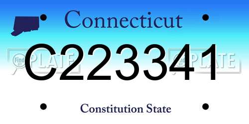 C223341 Connecticut License Plate