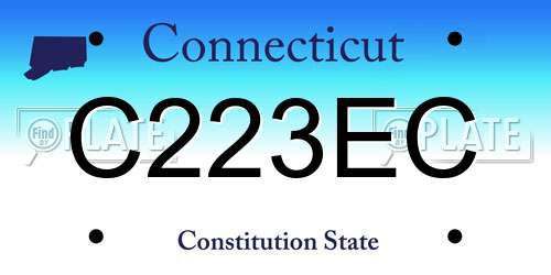 C223EC Connecticut License Plate