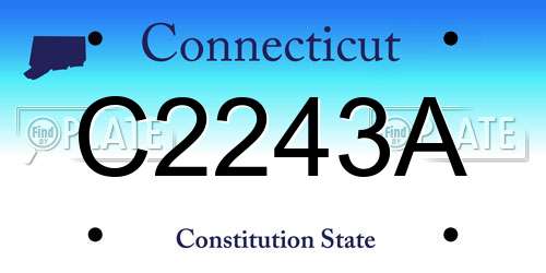 C2243A Connecticut License Plate