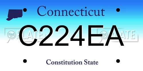 C224EA Connecticut License Plate