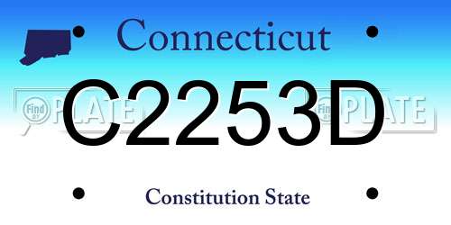 C2253D Connecticut License Plate