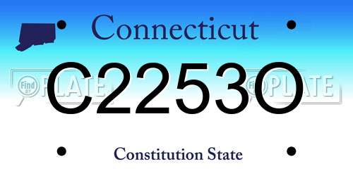 C2253O Connecticut License Plate