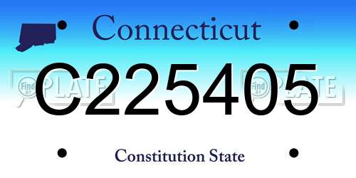 C225405 Connecticut License Plate