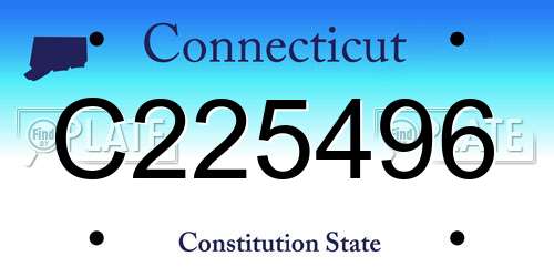C225496 Connecticut License Plate