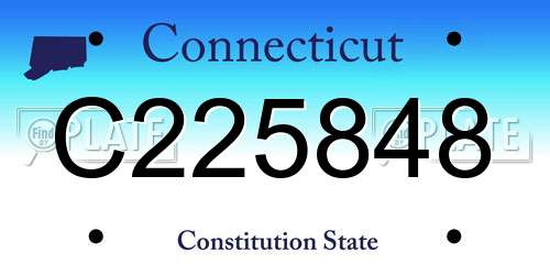 C225848 Connecticut License Plate