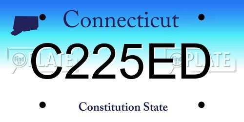 C225ED Connecticut License Plate