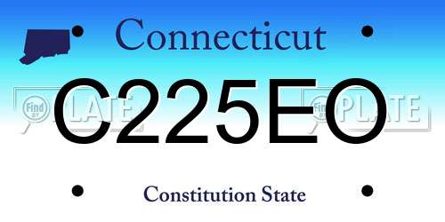 C225EO Connecticut License Plate