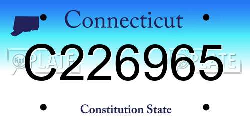 C226965 Connecticut License Plate