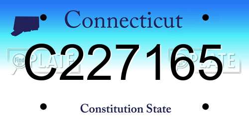 C227165 Connecticut License Plate