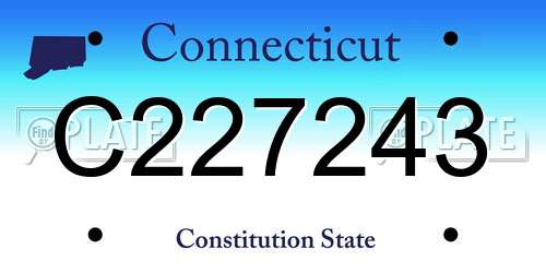 C227243 Connecticut License Plate