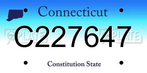C227647 Connecticut License Plate