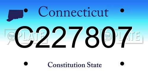 C227807 Connecticut License Plate