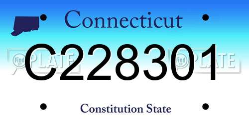 C228301 Connecticut License Plate