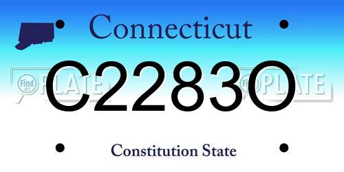 C2283O Connecticut License Plate
