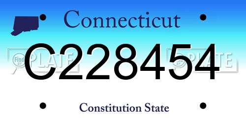 C228454 Connecticut License Plate