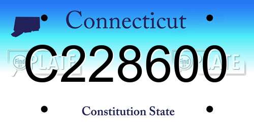 C228600 Connecticut License Plate