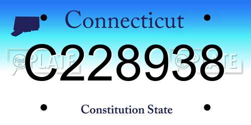 C228938 Connecticut License Plate