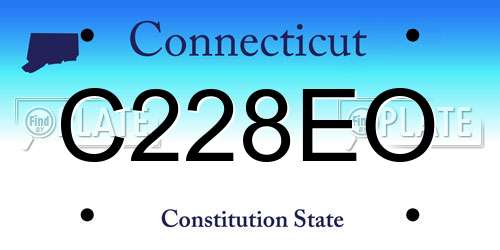 C228EO Connecticut License Plate