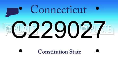 C229027 Connecticut License Plate