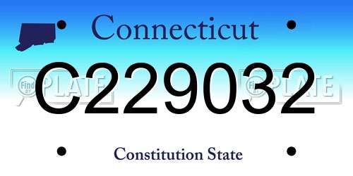 C229032 Connecticut License Plate