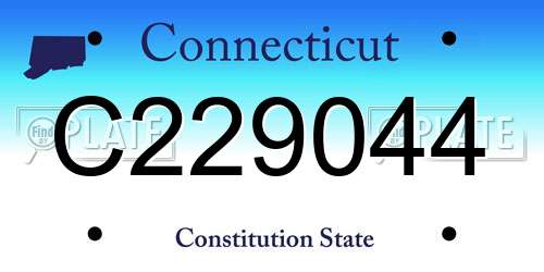 C229044 Connecticut License Plate
