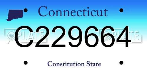 C229664 Connecticut License Plate