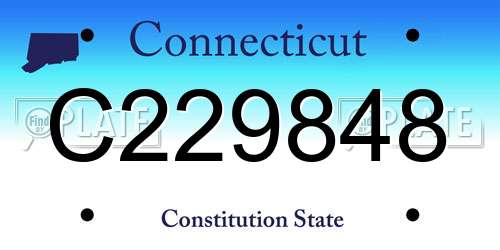 C229848 Connecticut License Plate