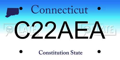 C22AEA Connecticut License Plate