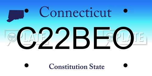 C22BEO Connecticut License Plate