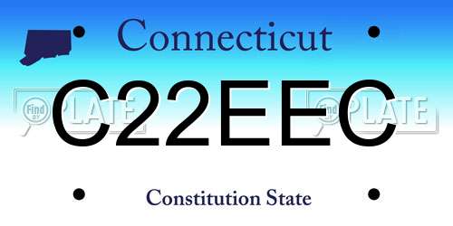 C22EEC Connecticut License Plate