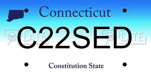 C22SED Connecticut License Plate