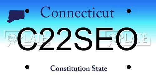 C22SEO Connecticut License Plate