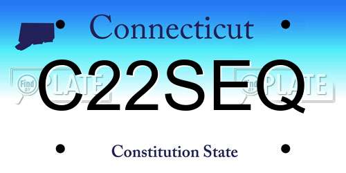 C22SEQ Connecticut License Plate