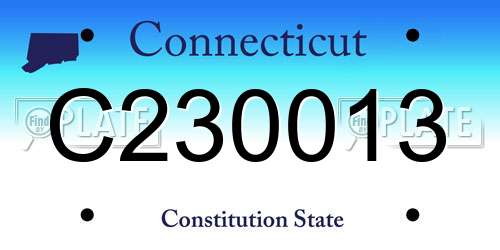 C230013 Connecticut License Plate