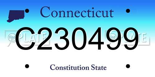 C230499 Connecticut License Plate