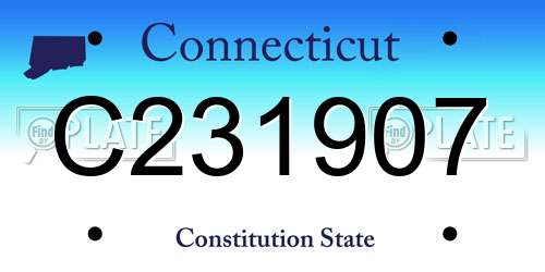 C231907 Connecticut License Plate