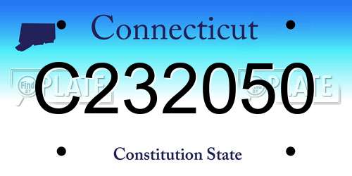 C232050 Connecticut License Plate