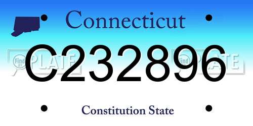 C232896 Connecticut License Plate