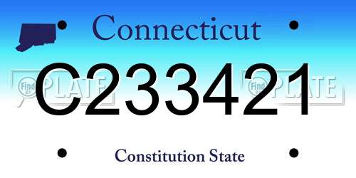 C233421 Connecticut License Plate