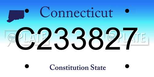 C233827 Connecticut License Plate