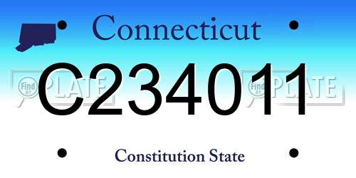 C234011 Connecticut License Plate