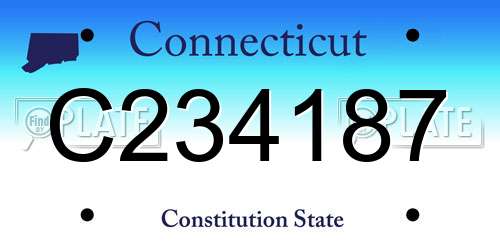 C234187 Connecticut License Plate
