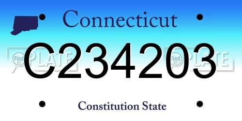 C234203 Connecticut License Plate