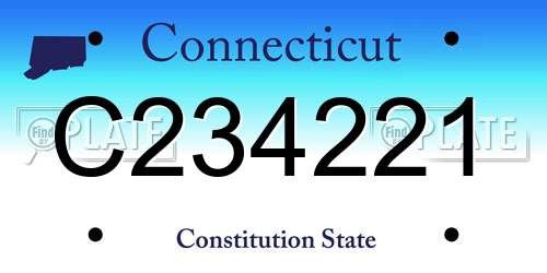 C234221 Connecticut License Plate